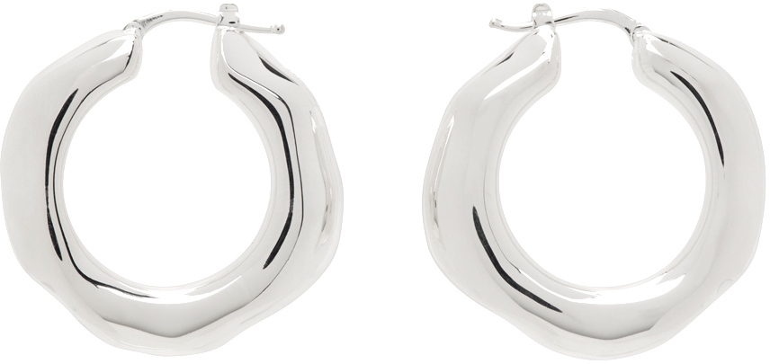 Jil Sander Silver New Lightness Earrings In 045 Silver