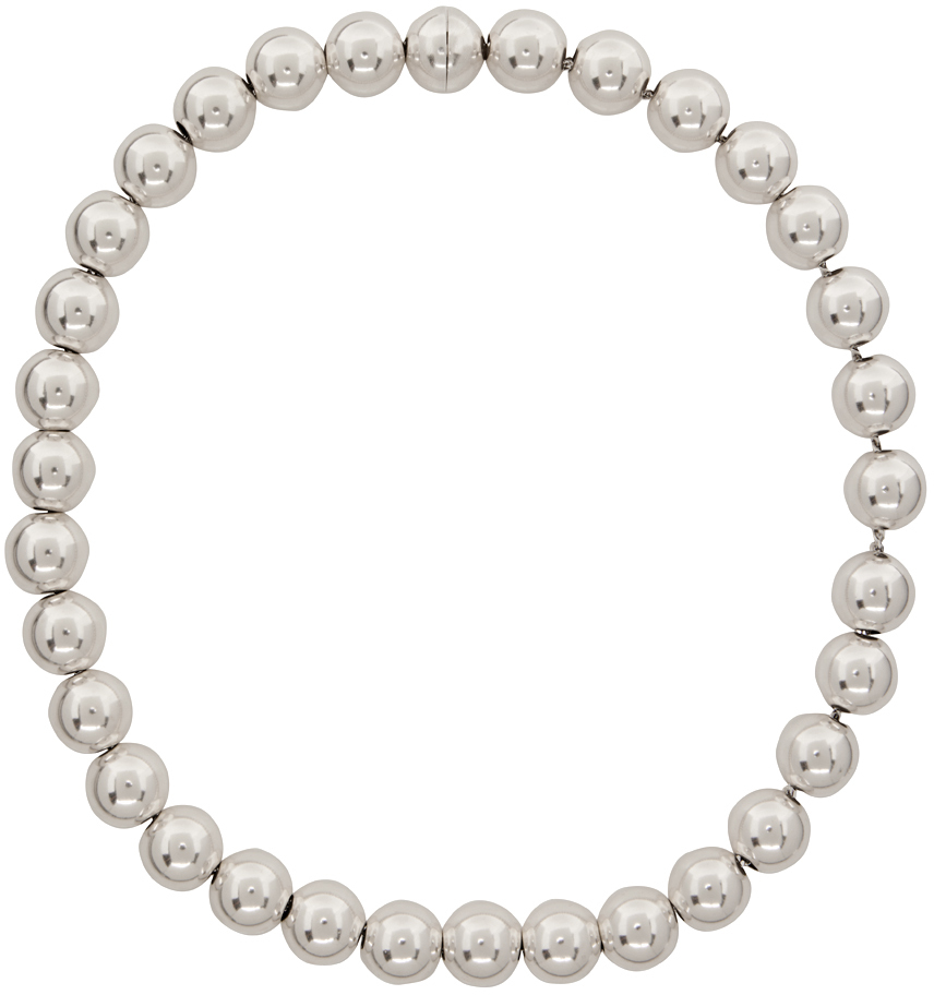 Jil Sander Silver Sphere Necklace In 041 Silver