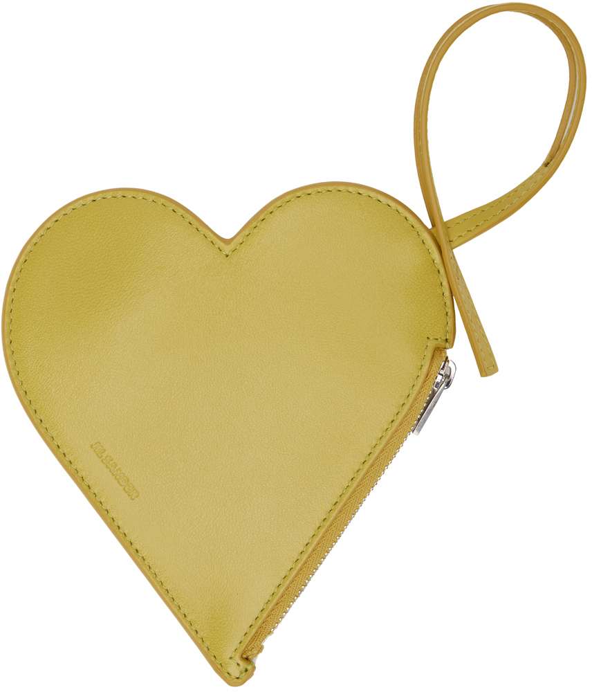 Heart Shaped Leather Coin Purse in Red - Jil Sander