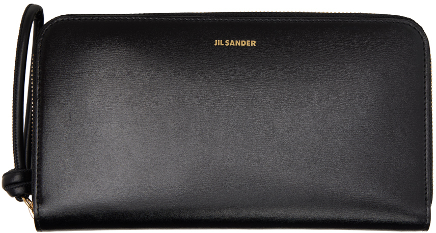 Jil Sander Black Zip Wallet In 001 Black