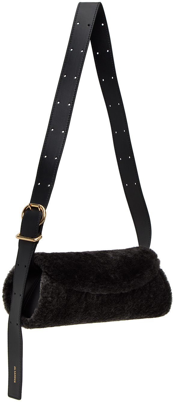 Jil Sander Black Mini Cannolo Bag In 001 Black