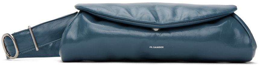 JIL SANDER BLUE CANNOLO PADDED GRANDE BAG