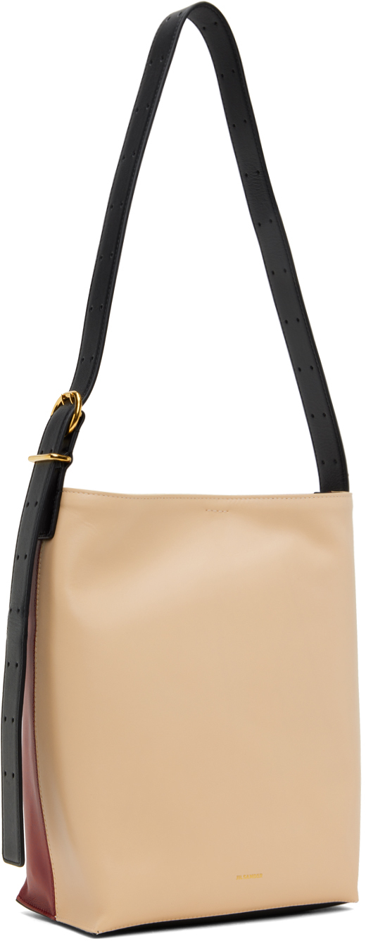 Jil Sander Beige & Red Cannolo Tote | Smart Closet