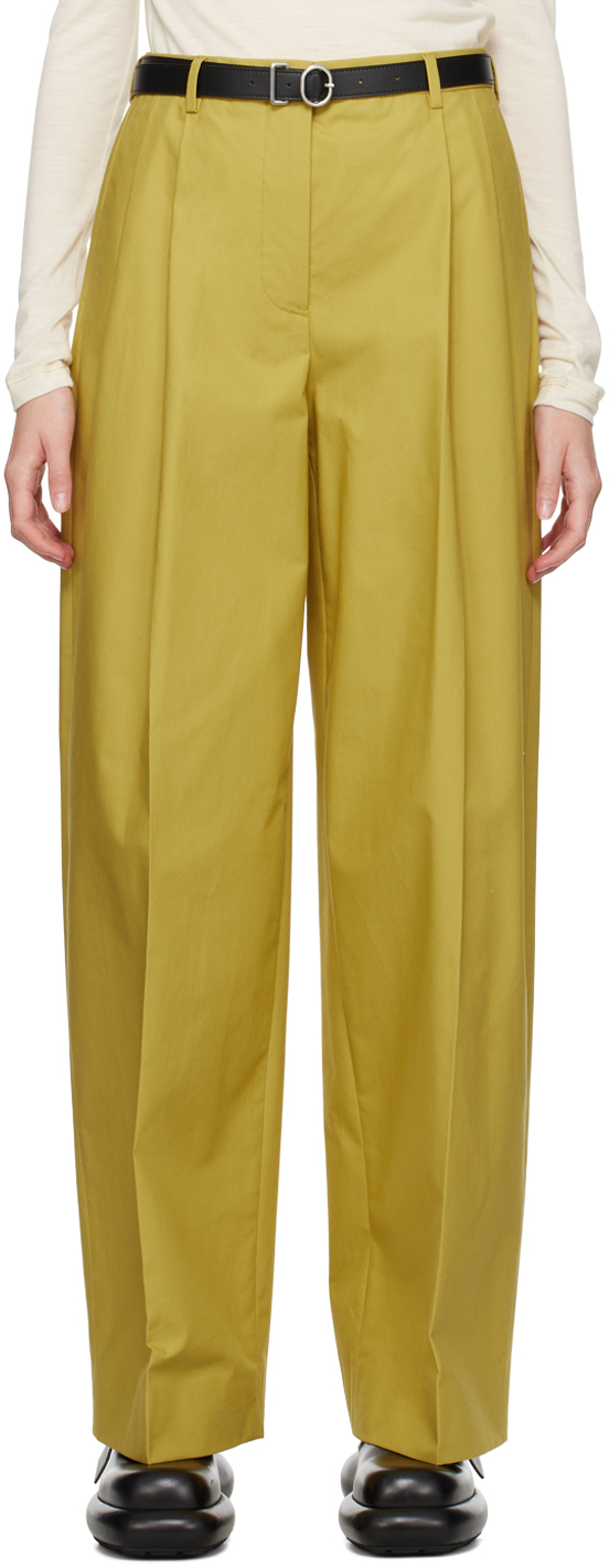 Beige Belted Trousers