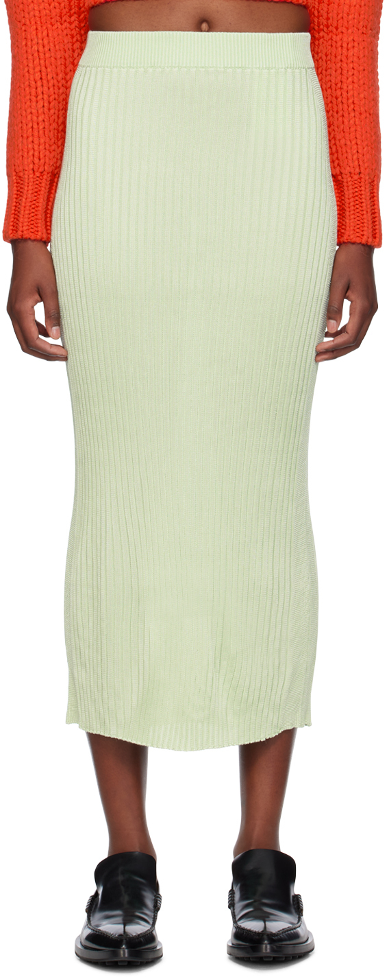 Jupe Paysanne Midi Marks & Spencer, Taille 10, Vert, 100% Coton, Très Bon état