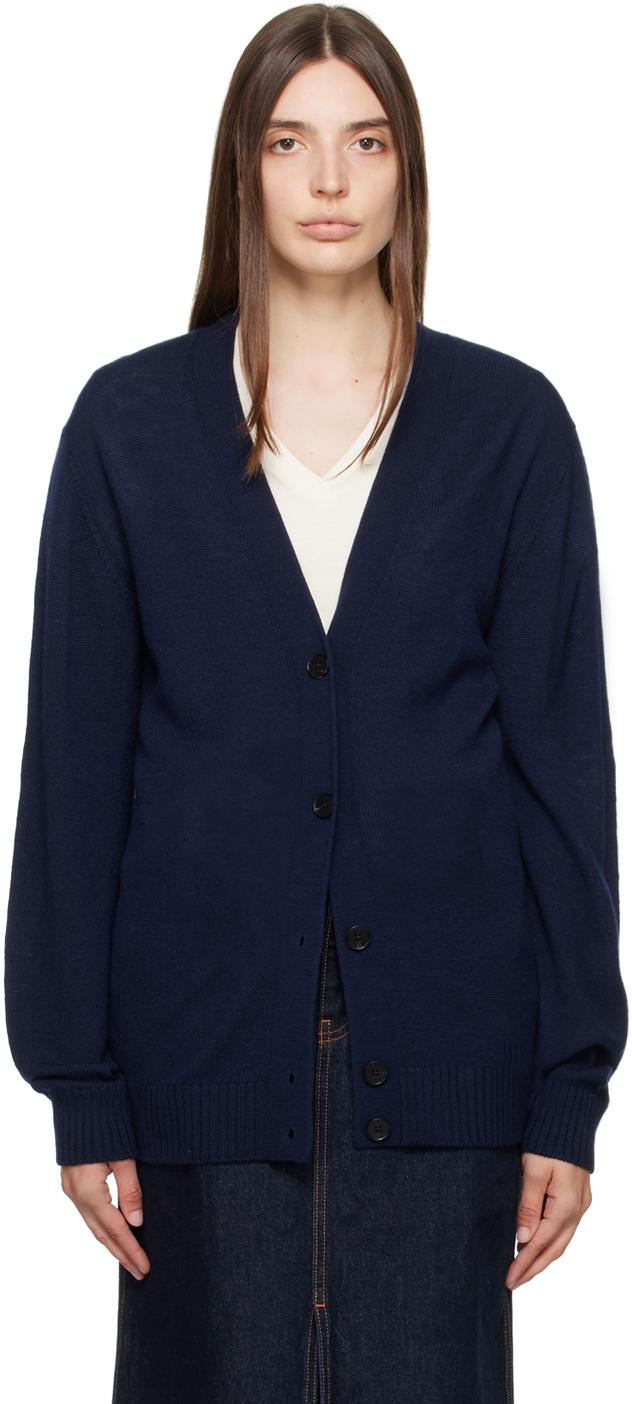 Navy Embroidered Cardigan