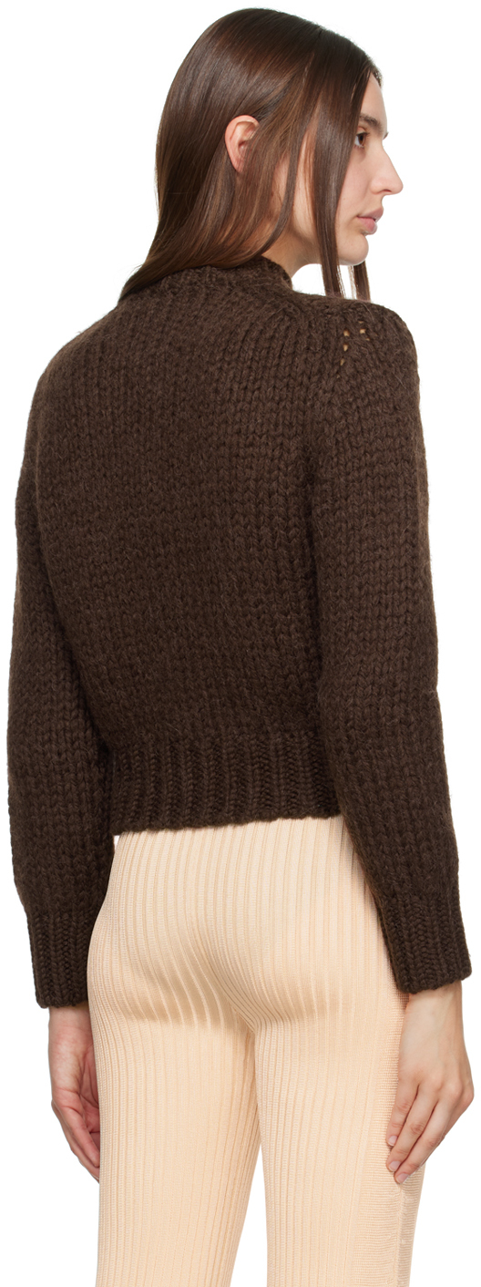 Jil Sander Brown Press-stud Cardigan In 201 Chocolate Brown