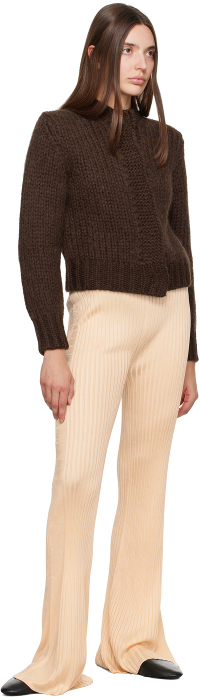 Jil Sander Brown Press-stud Cardigan In 201 Chocolate Brown
