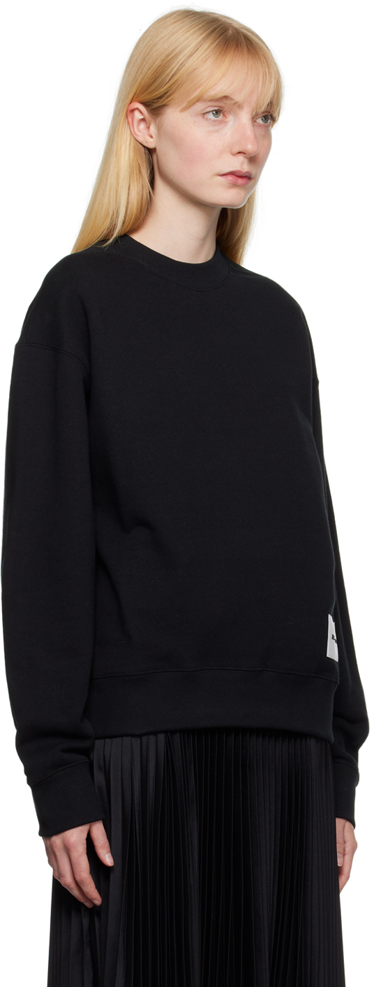 Jil Sander Logo-patch Cotton Sweatshirt In 001 Black