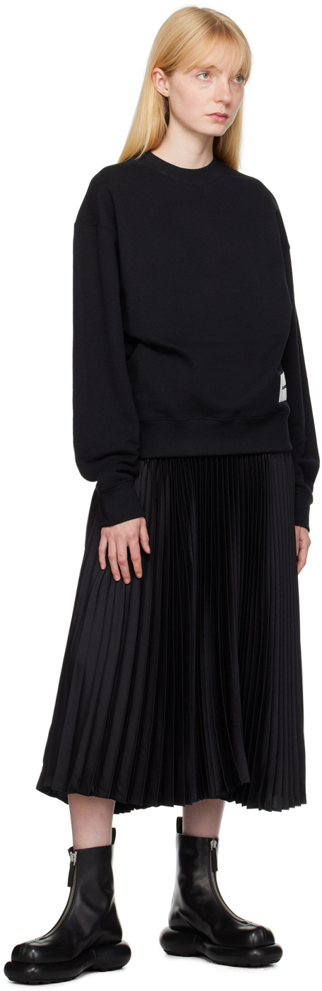 Jil Sander Logo-patch Cotton Sweatshirt In 001 Black
