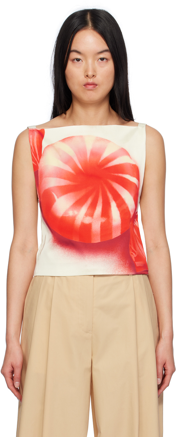 Jil Sander: Off-White Printed Top | SSENSE