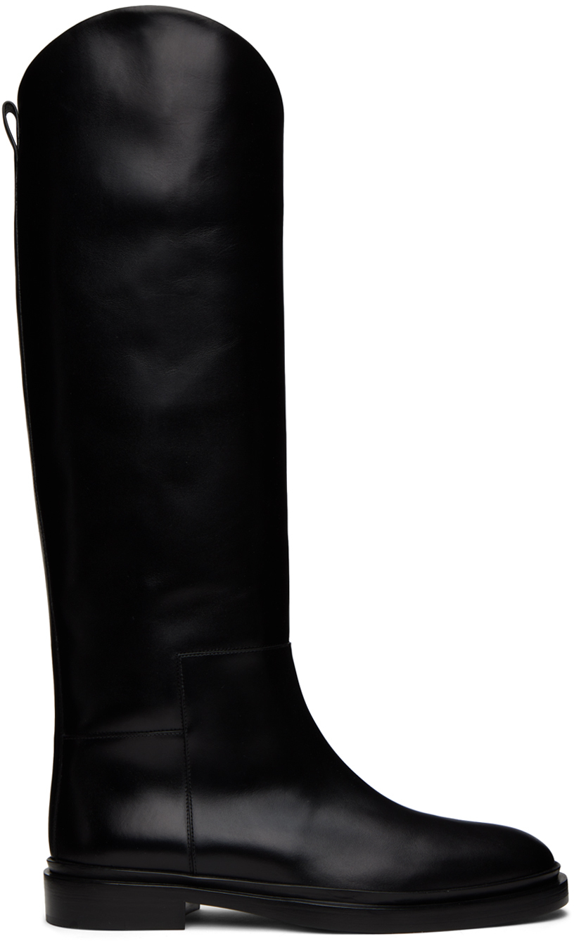 Jil Sander: Black Asymmetric Boots | SSENSE