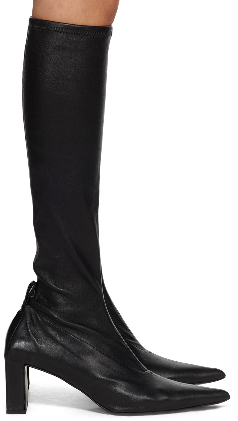 Jil Sander Black Pointed Toe Tall Boots In 001 Black