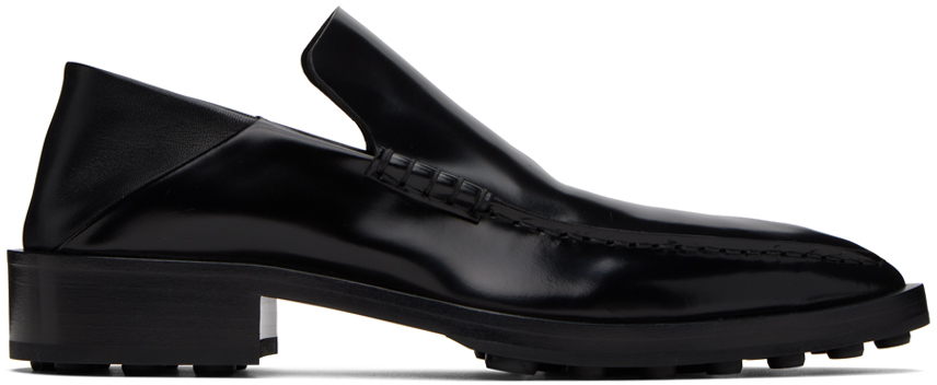 Jil Sander Black Leather Loafers In 001 Black
