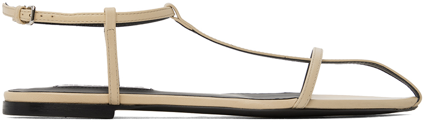 JIL SANDER OFF-WHITE POINTED TOE SANDALS