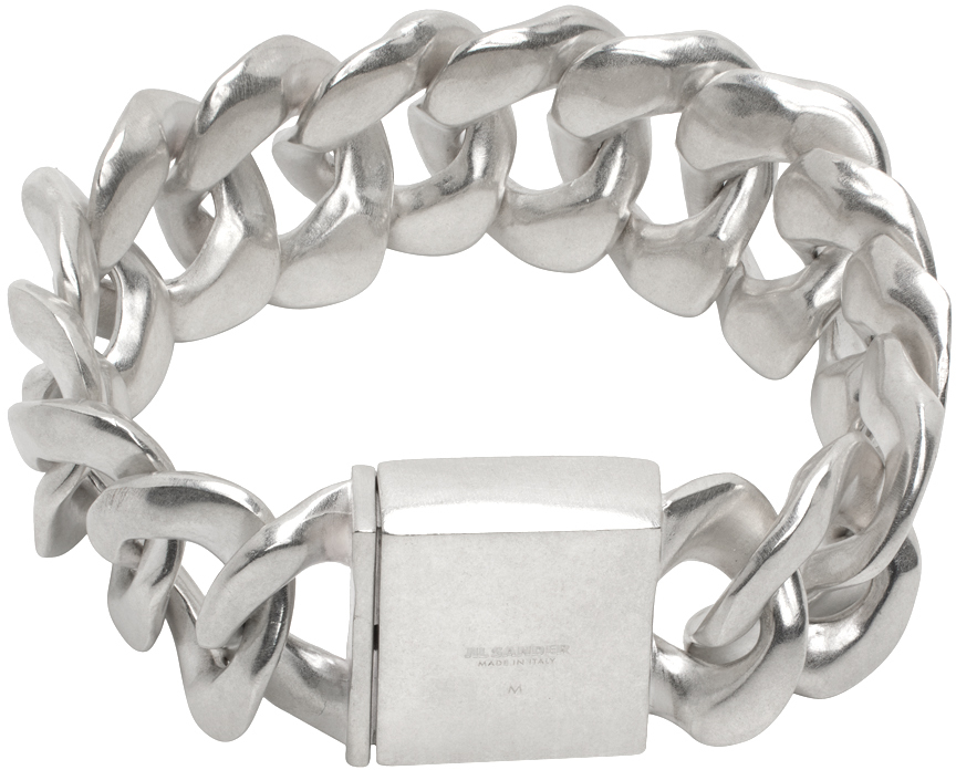 Jil Sander Silver Am5 Bracelet In 045 Silver