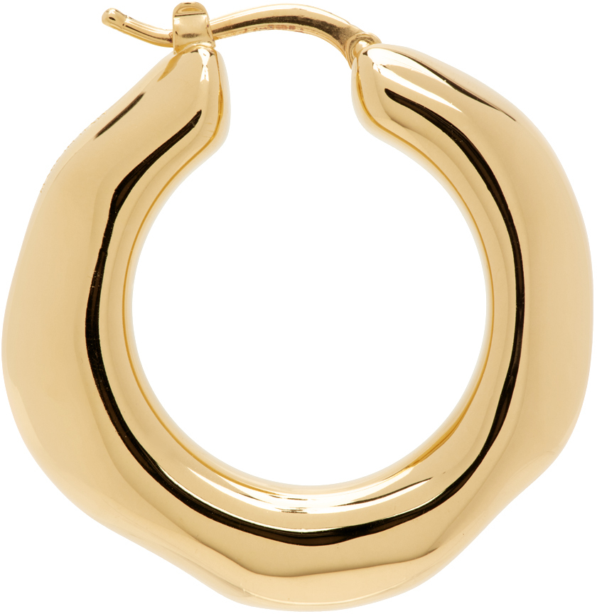 Jil Sander Gold Hoop Single Earring In 715 - Gold