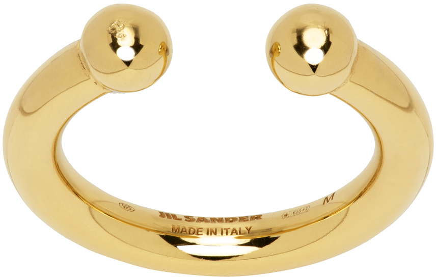 Jil Sander Gold Open Band Ring In 710 - Gold