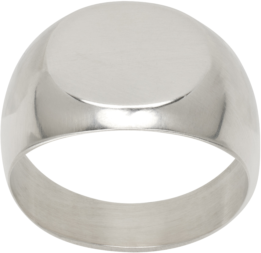 Shop Jil Sander Silver Classic Chevalier Ring In 041 - Silver