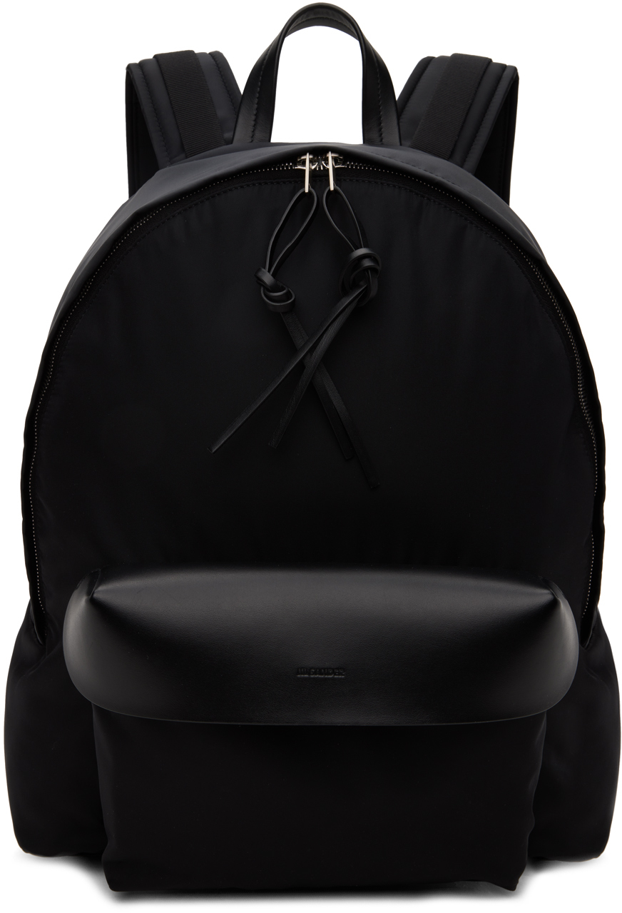 Jil Sander Black Lid Backpack In 001 - Black