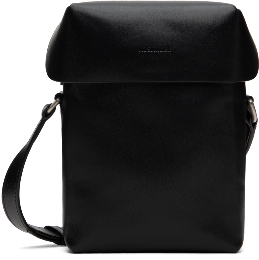 Shop Jil Sander Black Lid Bag In 001 - Black