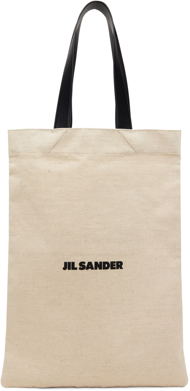 Jil Sander Book Canvas Large Tote Bag In Natural