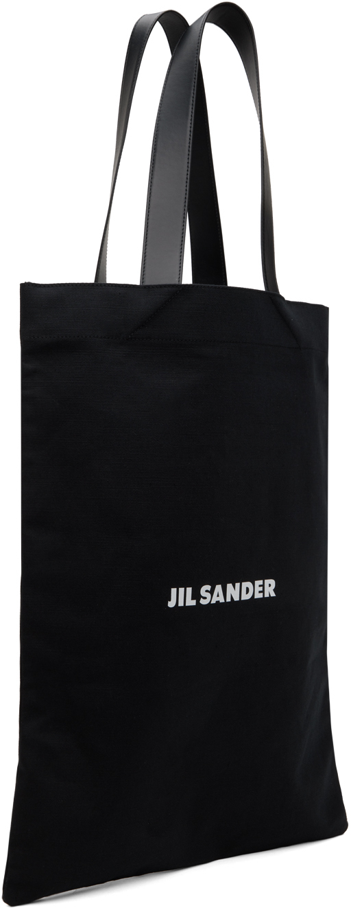 Jil Sander Black Large Book Tote In 001 - Black