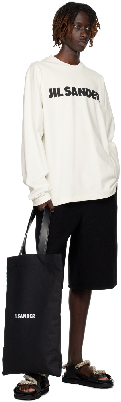 Jil Sander Black Large Book Tote In 001 - Black
