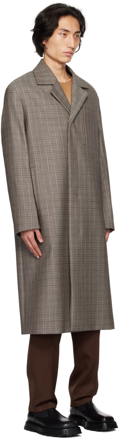 Jil Sander Gray Notched Lapel Coat In 092 - Military Speck