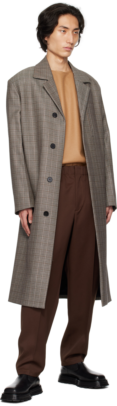 Jil Sander Gray Notched Lapel Coat In 092 - Military Speck