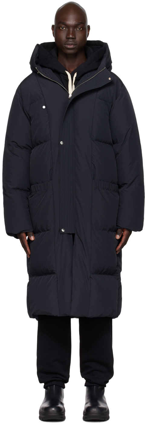 Shop Jil Sander Black Quilted Down Coat In 001 - Black