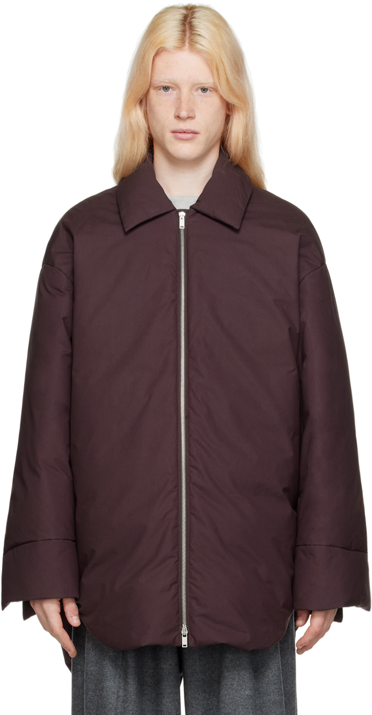 Burgundy Shirt Down Jacket