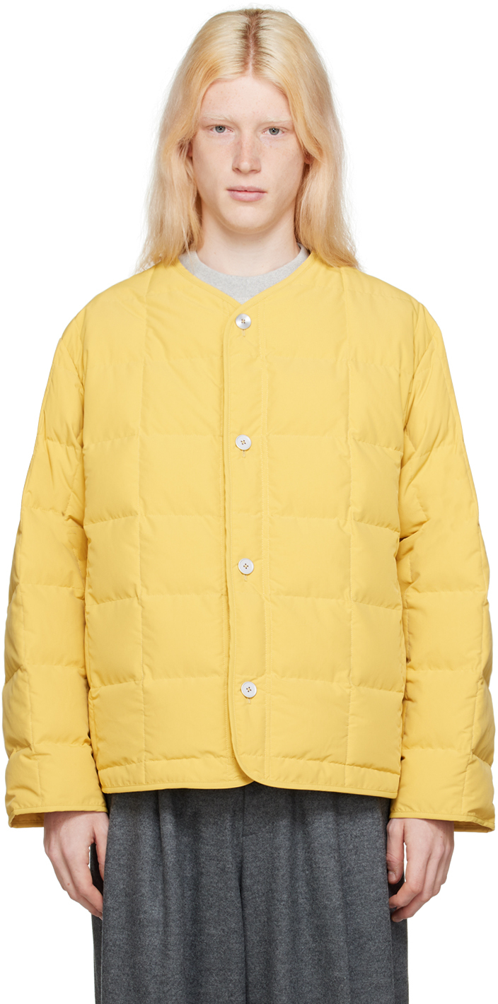 Yellow Collarless Down Jacket