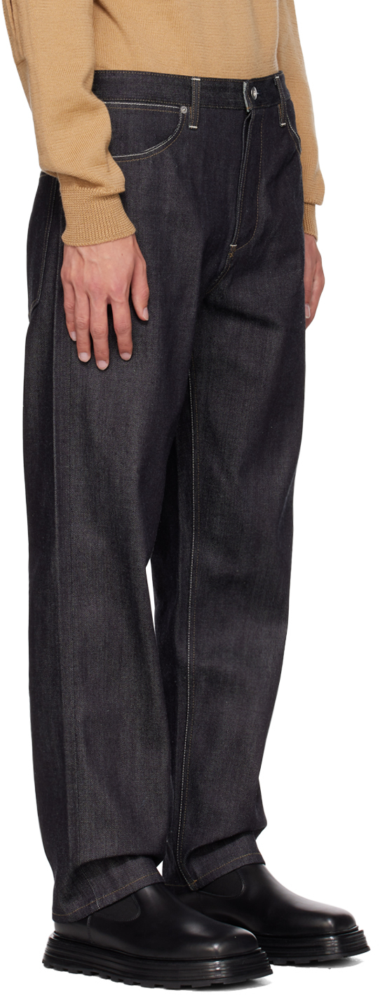 Jil Sander Panelled Straight-leg Jeans In 405 - Dark Blue