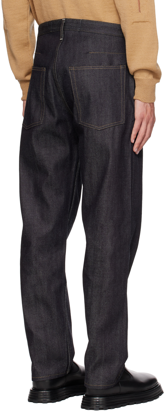 Jil Sander Panelled Straight-leg Jeans In 405 - Dark Blue