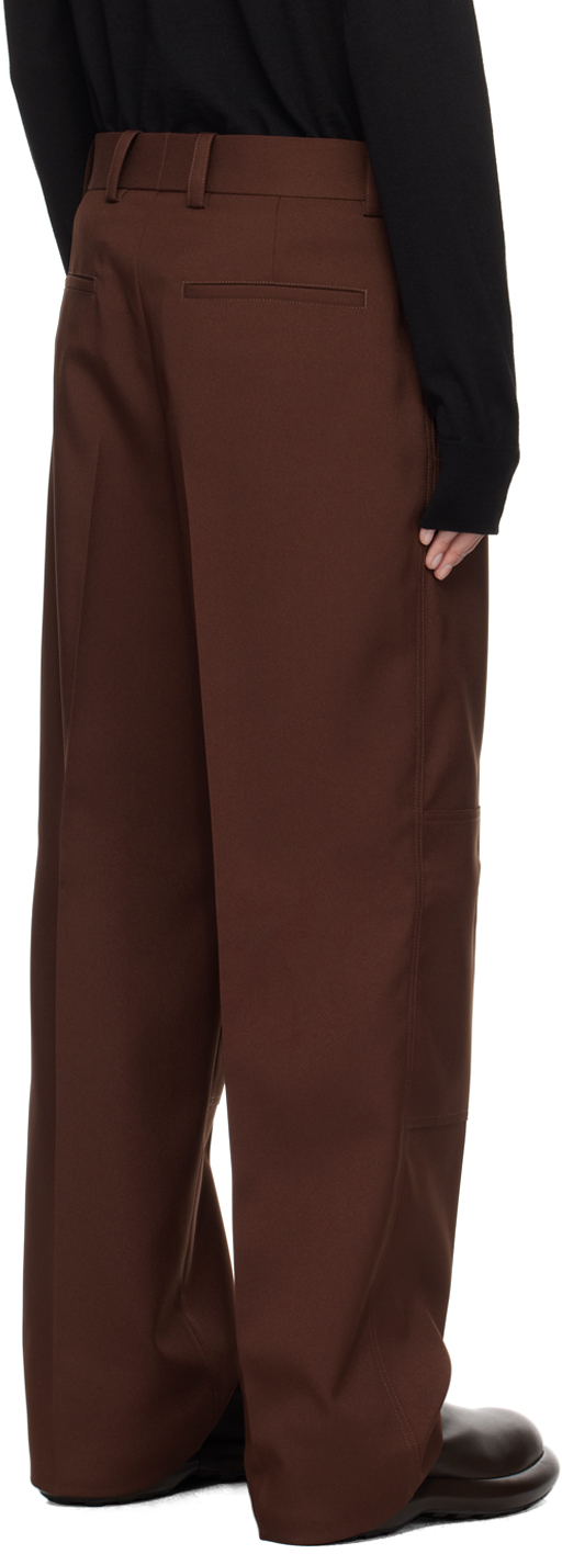 Jil Sander Pressed-crease Tailored Trousers In 209 - Dark Brown