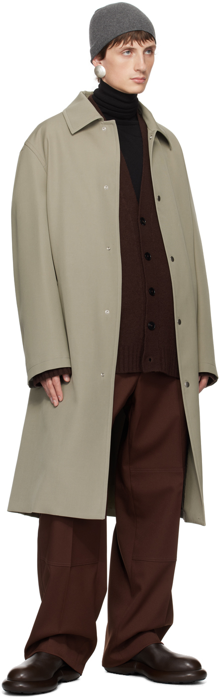 Jil Sander Pressed-crease Tailored Trousers In 209 - Dark Brown