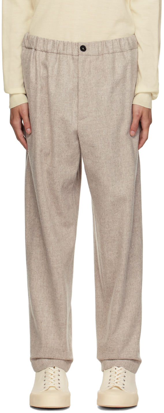 Jil Sander Beige Relaxed-fit Trousers In 252 - Ginger