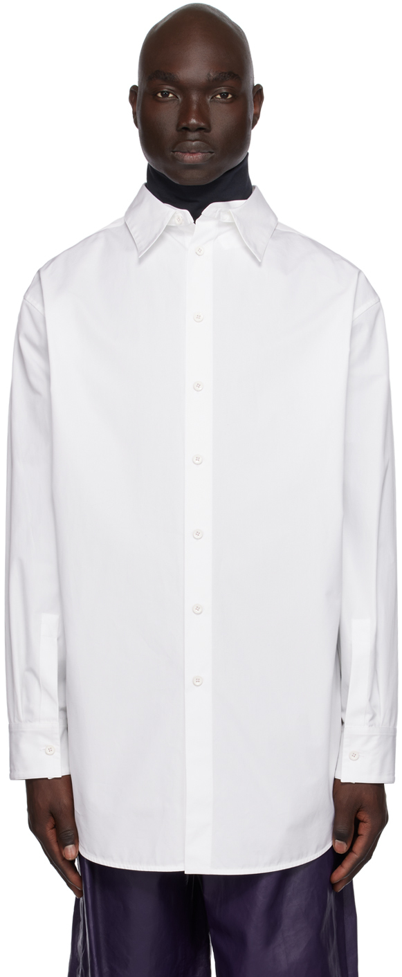 Jil Sander White Detachable Collar Shirt