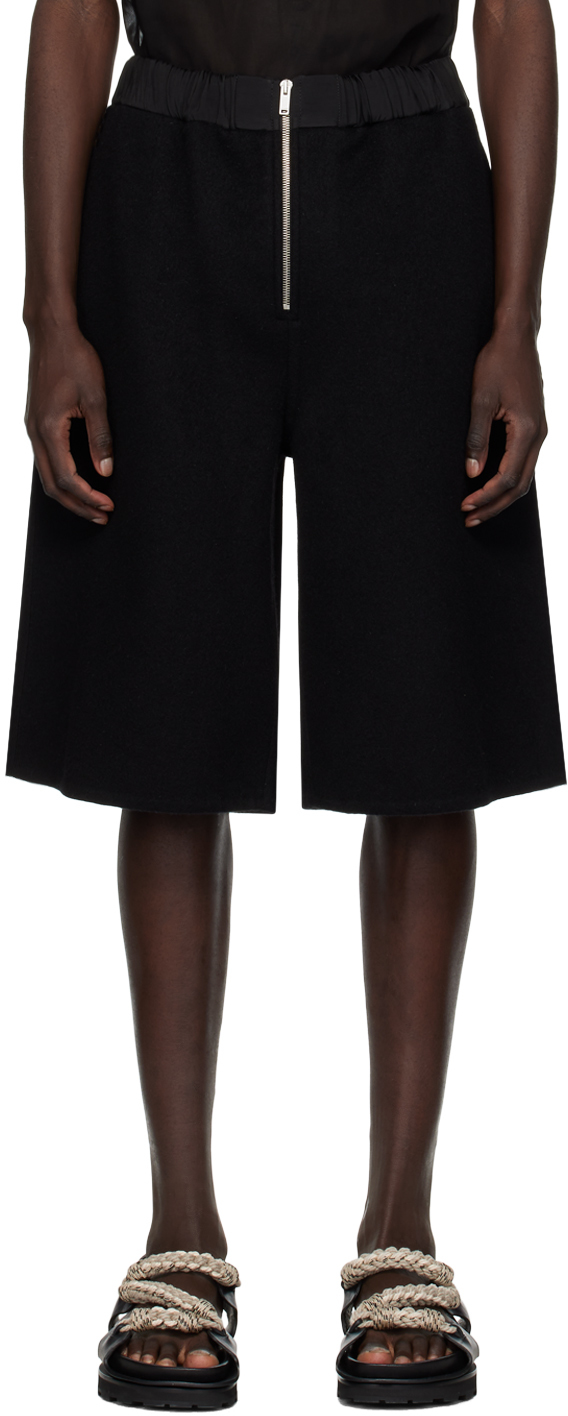 Jil Sander Black Relaxed-fit Shorts In 001 - Black