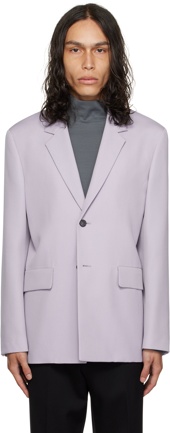 Shop Jil Sander Purple Single-breasted Blazer In 518 - Aster