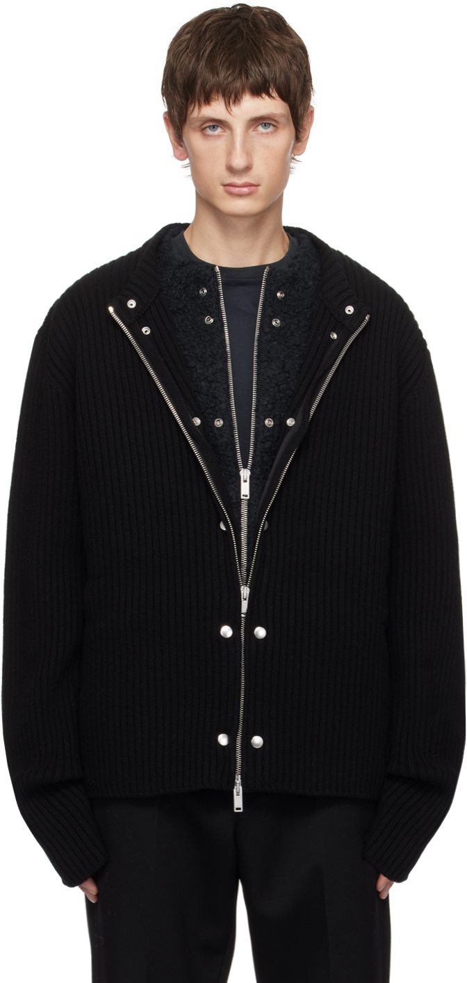 Jil Sander: Black Cardigan & Vest Set | SSENSE