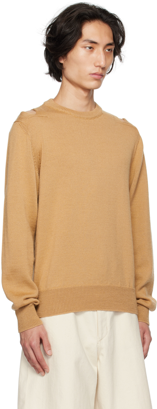 Jil Sander Beige Cutout Sweater In 226 - Hazel
