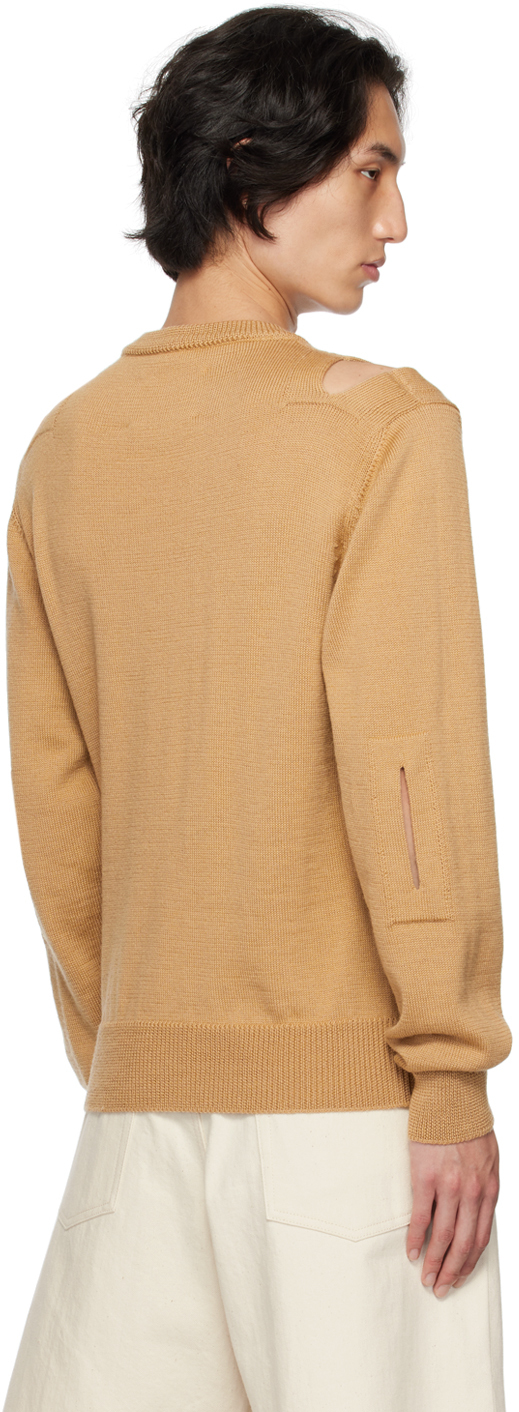 Jil Sander Beige Cutout Sweater In 226 - Hazel