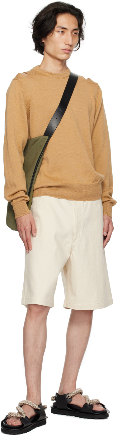 Jil Sander Beige Cutout Sweater In 226 - Hazel