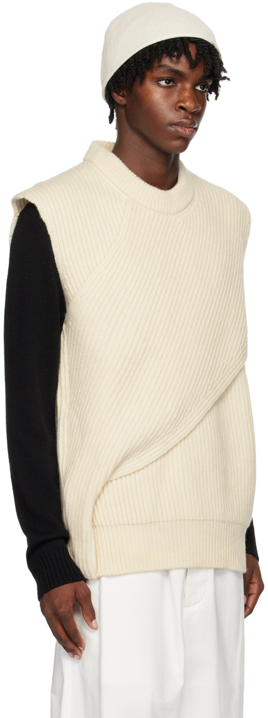 Jil Sander Off-white Layered Vest In 106 - Natural