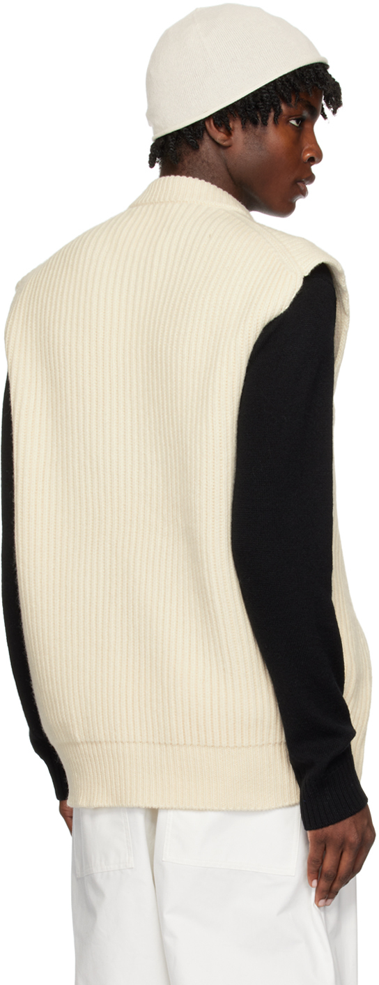 Jil Sander Off-white Layered Vest In 106 - Natural
