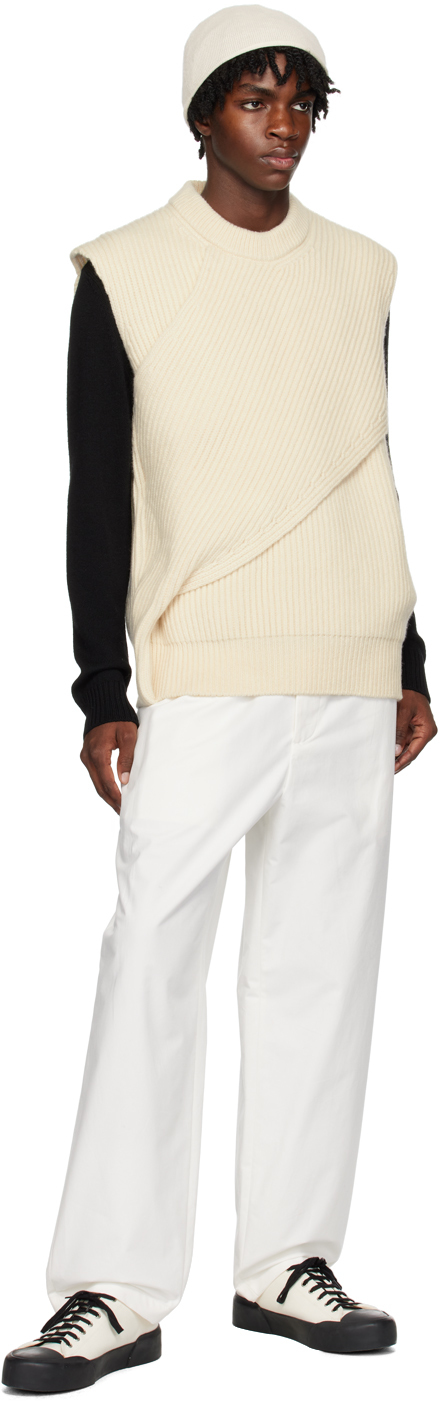 Jil Sander Off-white Layered Vest In 106 - Natural