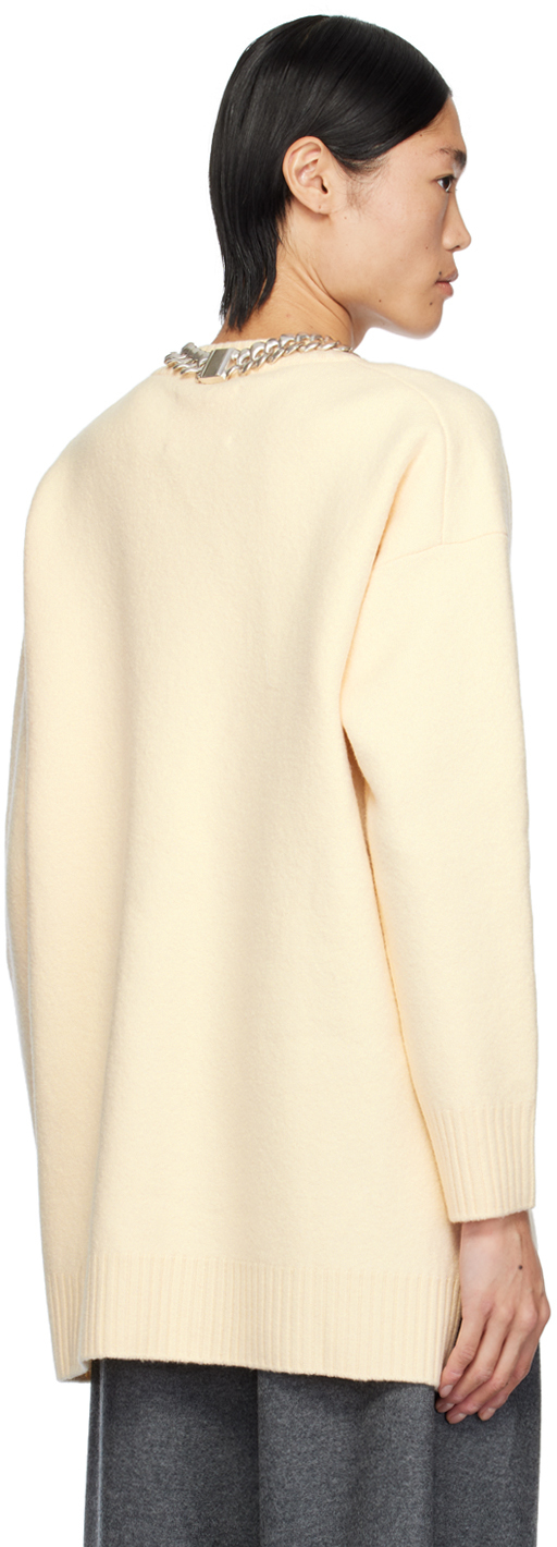 Jil Sander Beige Printed Sweater In 196 White/cherry