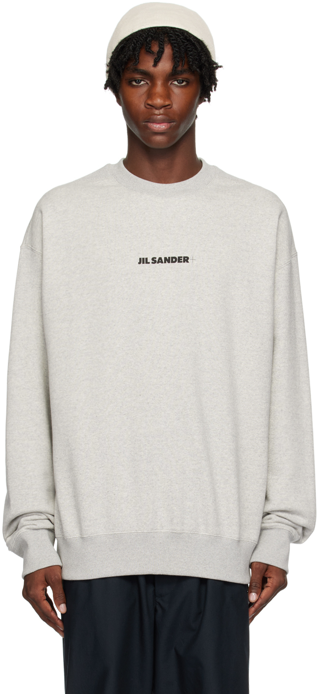 Jil Sander Gray Printed Sweatshirt In 052 - Powder Green